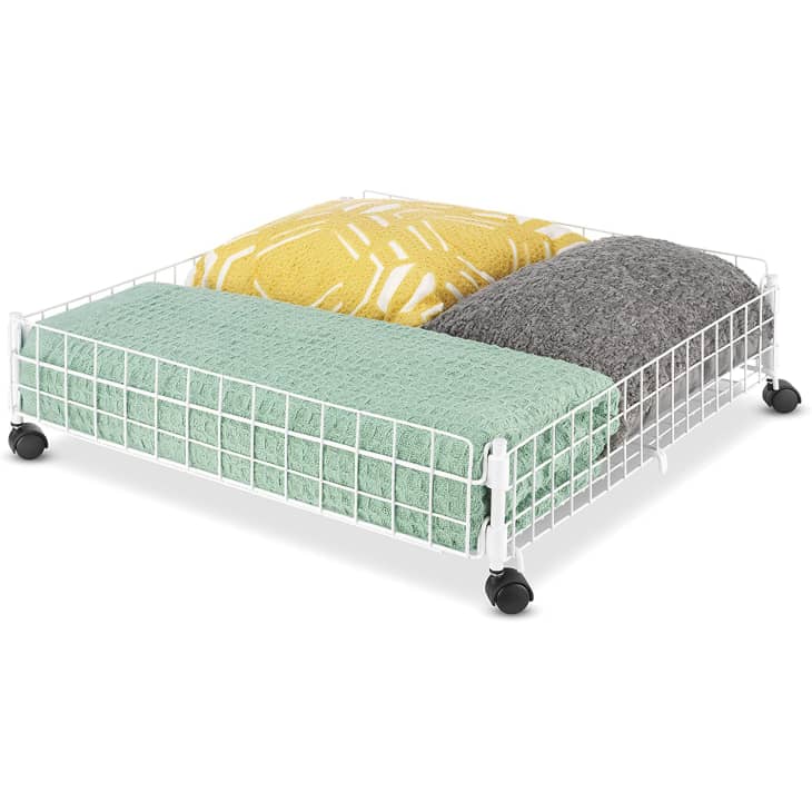 Whitmor Rolling White Wire Underbed Cart at Amazon