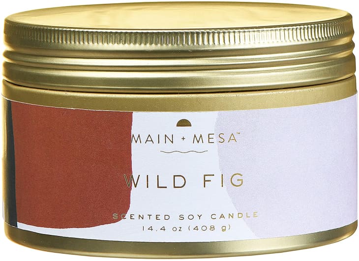 Tin Candle in “Wild Fig” at Amazon