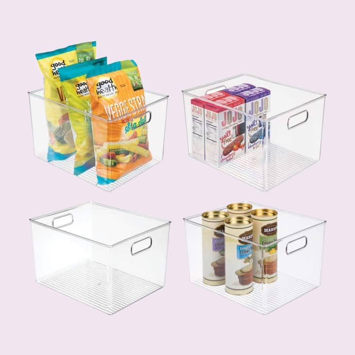 mDesign Plastic Container Bins, Set of 4 at Amazon