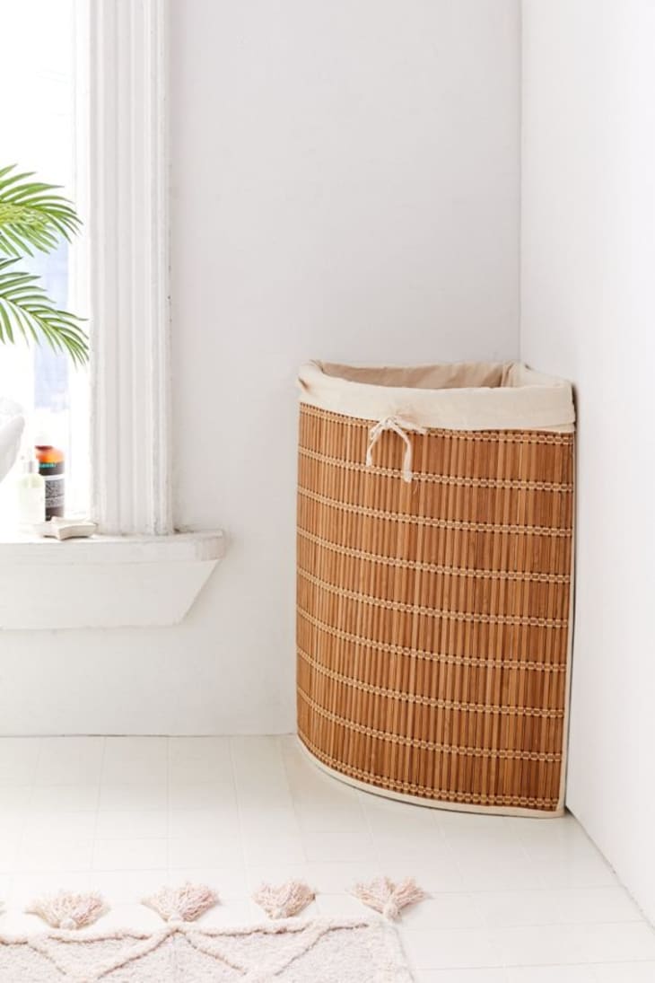 slim wicker laundry basket