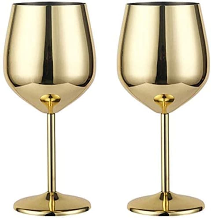 Gold wine goblets discount