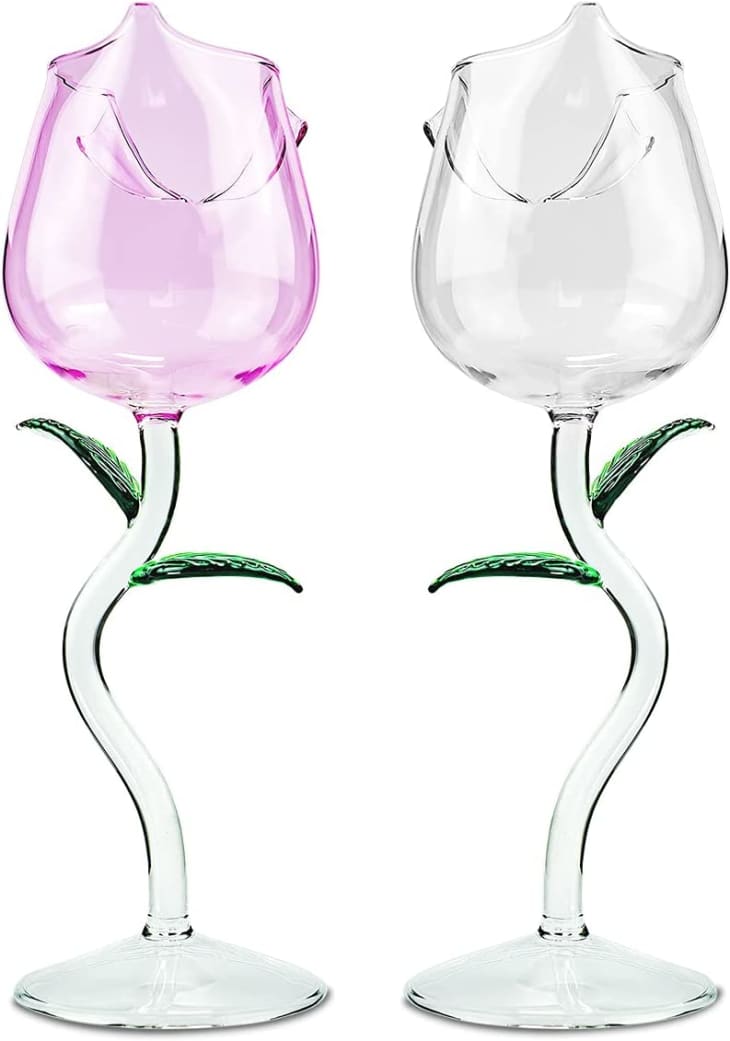 These TikTok-Famous Rose-Shaped Wine Glasses from Amazon Will Elevate ...