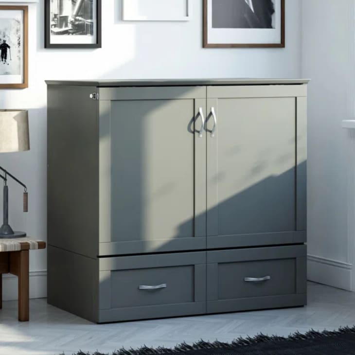 Audet queen storage murphy outlet bed with mattress