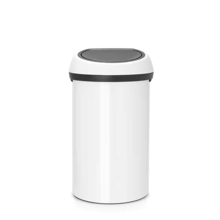 Brabantia White Steel Touch Top Trash Can