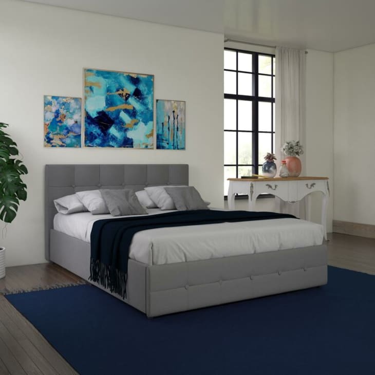 Brittany tufted upholstered low 2024 profile storage platform bed