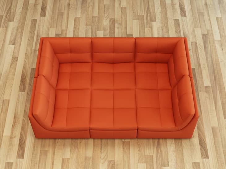 Weisman faux leather reversible modular outlet corner sectional with ottoman