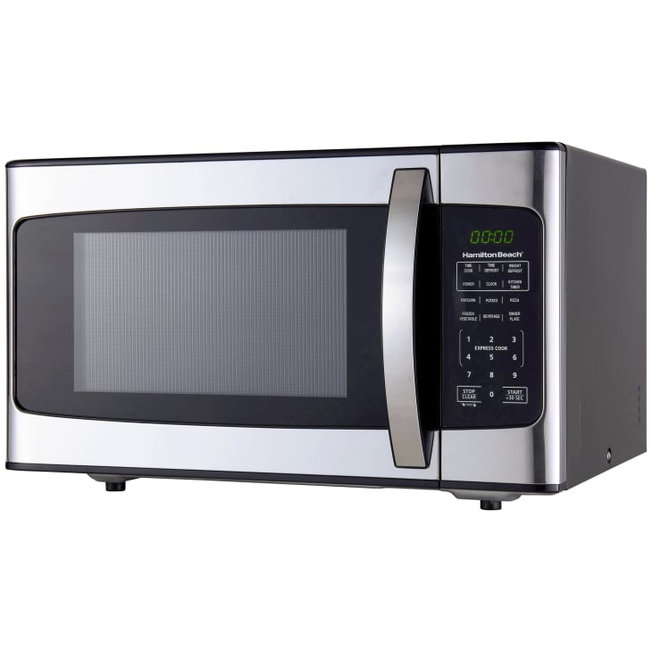 Hamilton beach black stainless steel microwave discount