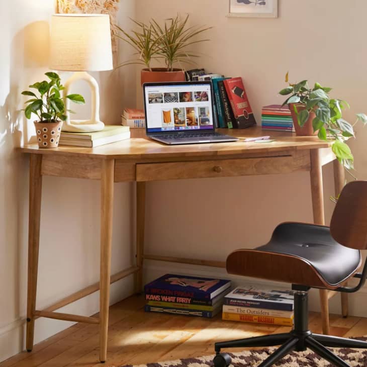 Compact store corner desk
