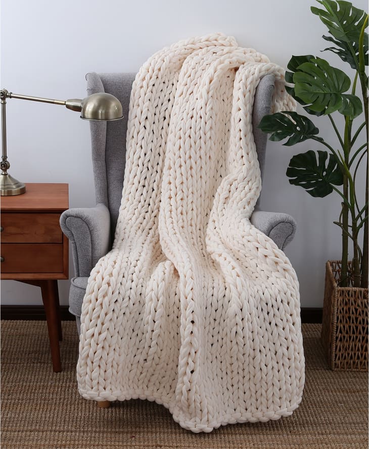 chunky knit throw rug