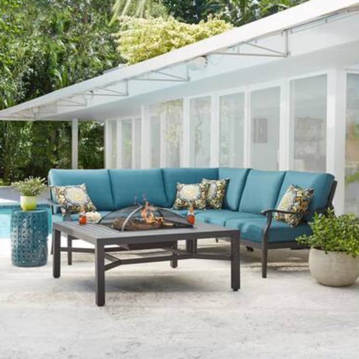 Hampton bay patio online furniture with fire pit