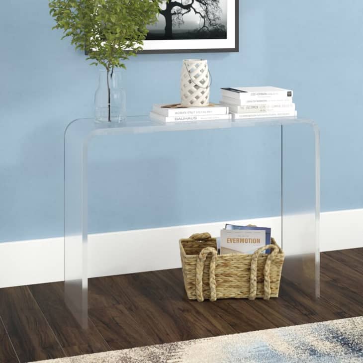 Small lucite outlet console table