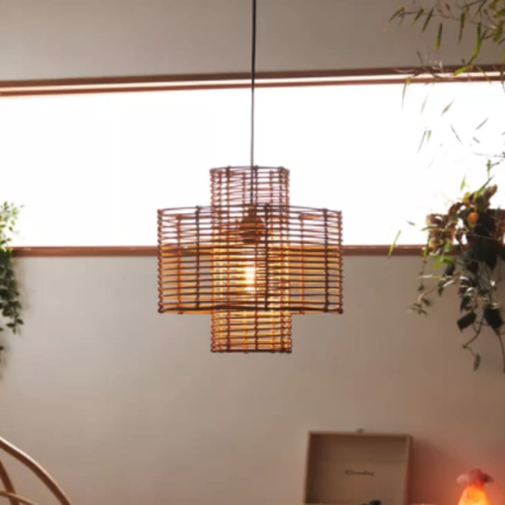 Rattan store swag light