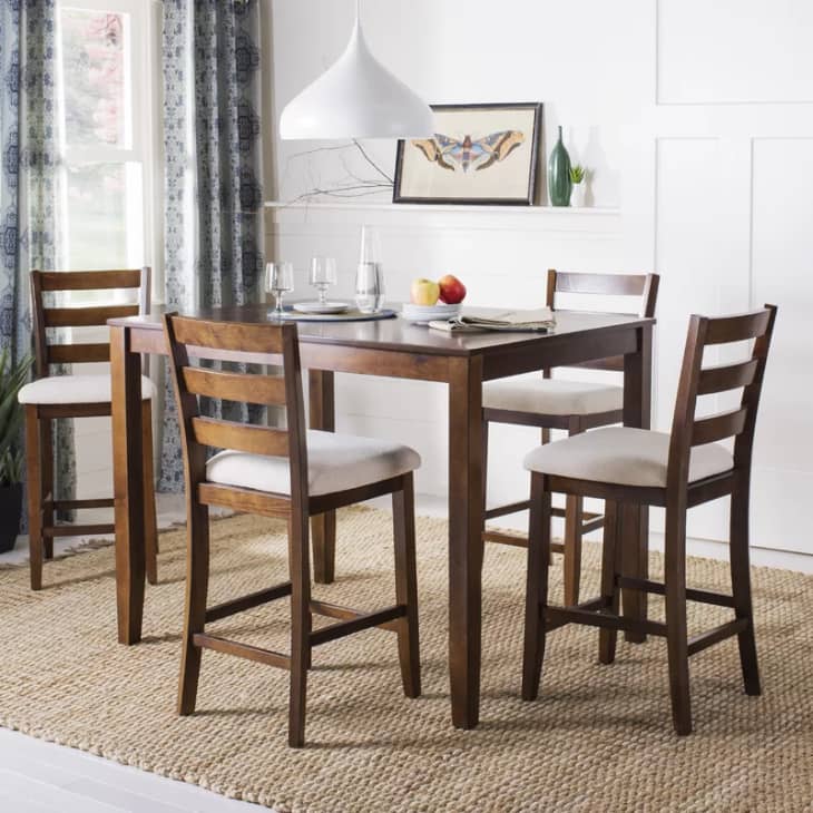 Narrow counter deals height dining table