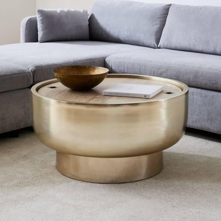 West elm drum coffee table sale