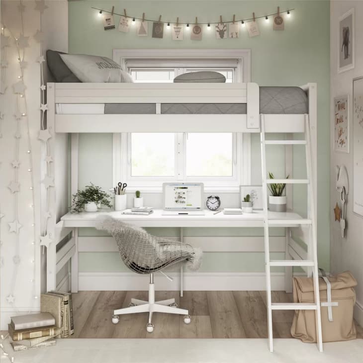 Bunk bed online with desk wayfair