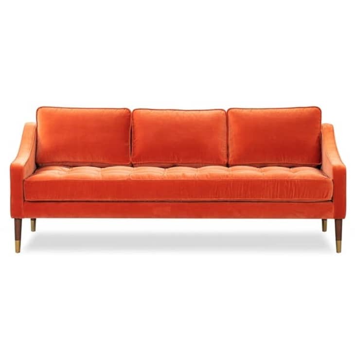Red mid store century sofa