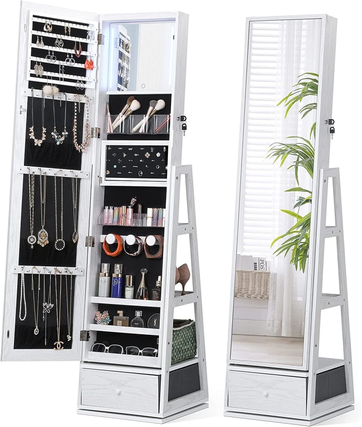 Mirror with deals jewelry storage amazon