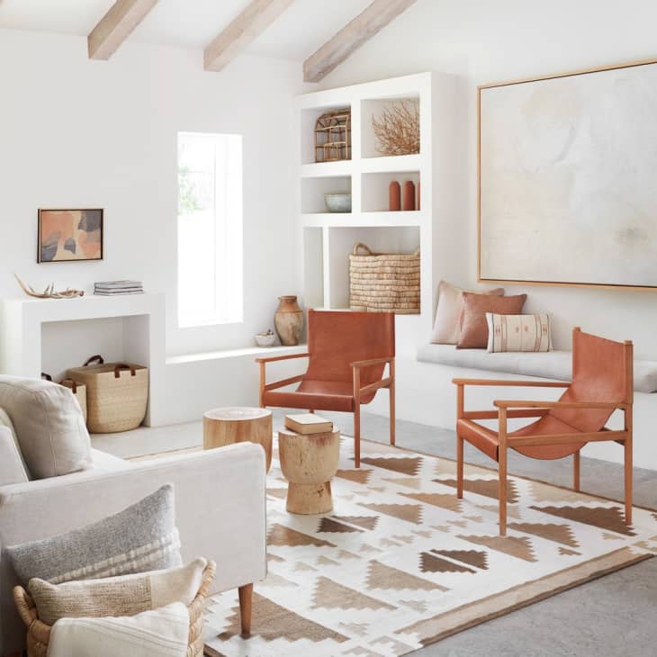 Vegan leather caramel discount channeled sling chair