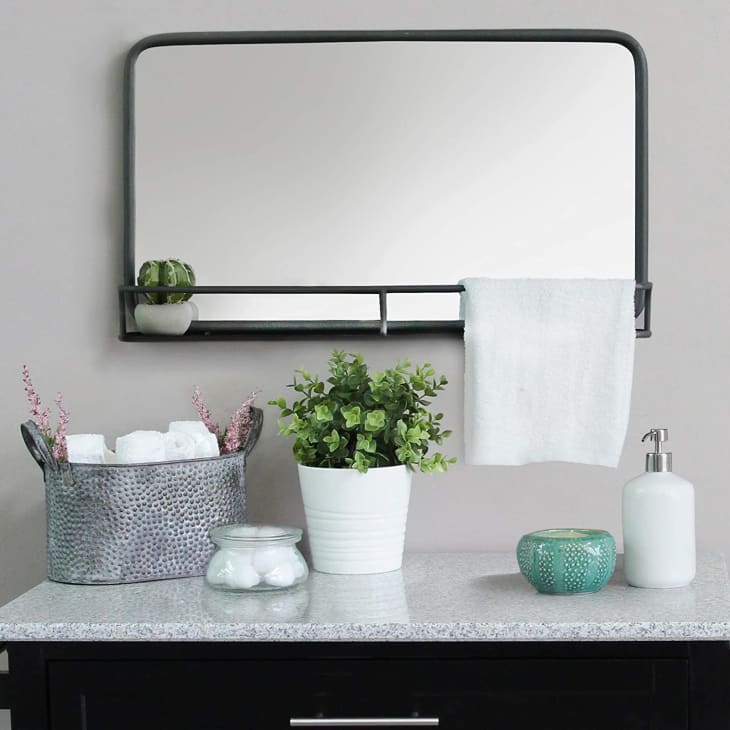 Metal Bathroom Mirror With Shelf Rispa