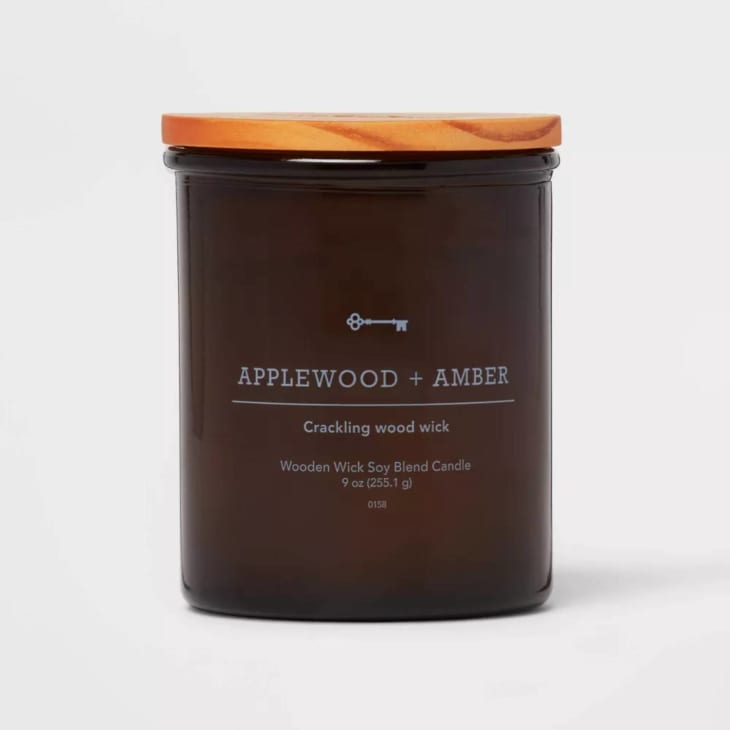 Target Threshold Applewood + Amber Woodwick Jar Candle Review