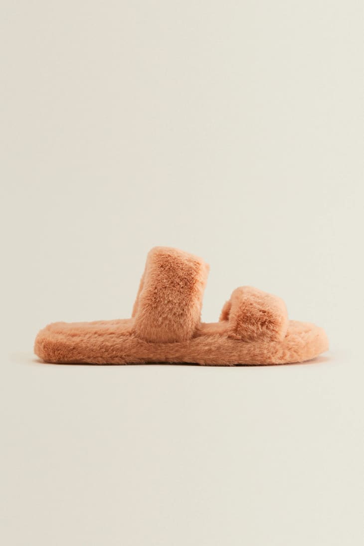 Zara home discount faux fur slippers