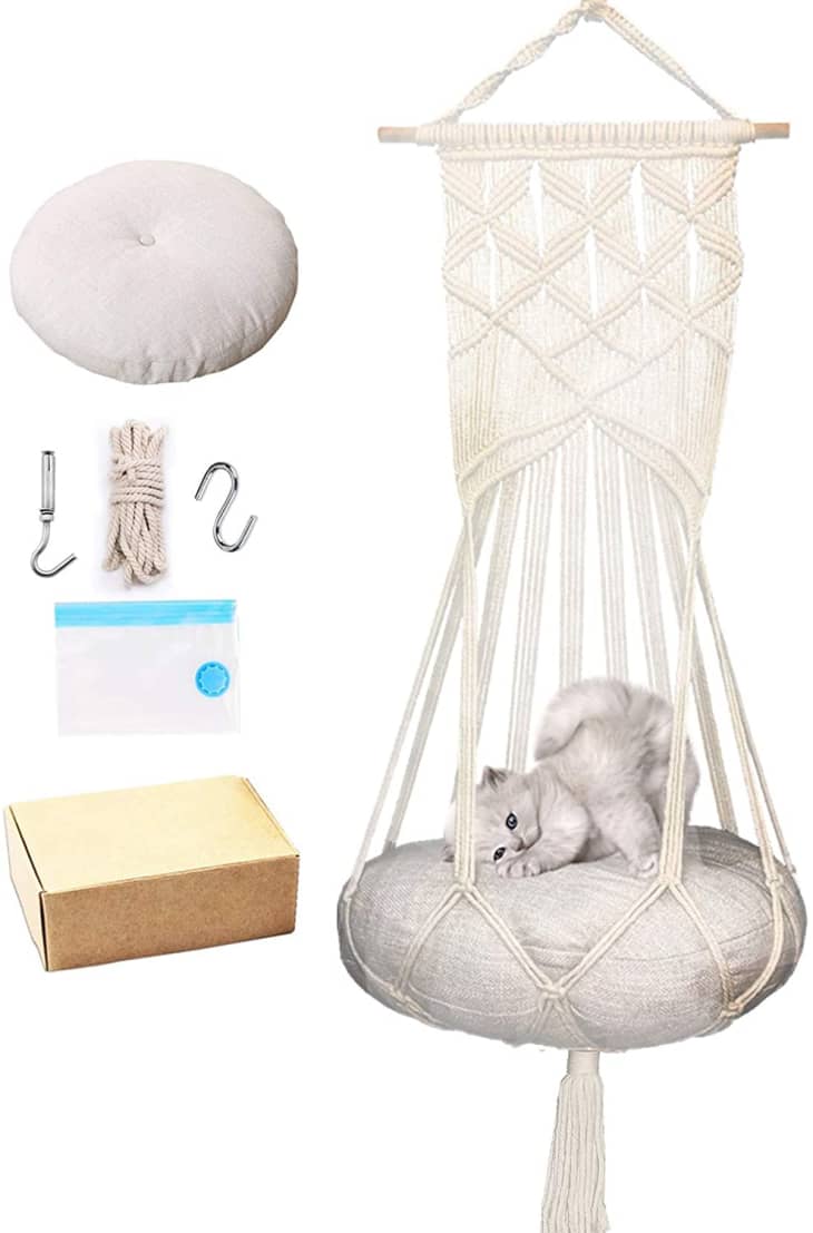 Amazon Has a Hanging Macrame Hammock Cat Bed Apartment Therapy