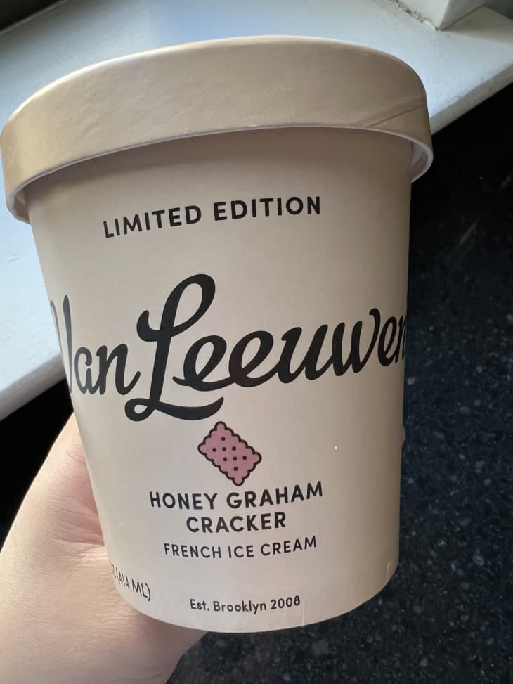 Pint of Van Leeuwen's Honey Graham cracker ice cream.
