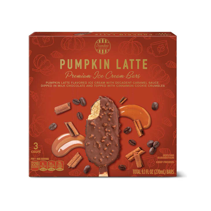 product photo of sundae shoppe pumpkin latte premium ice cream bars from Aldi
