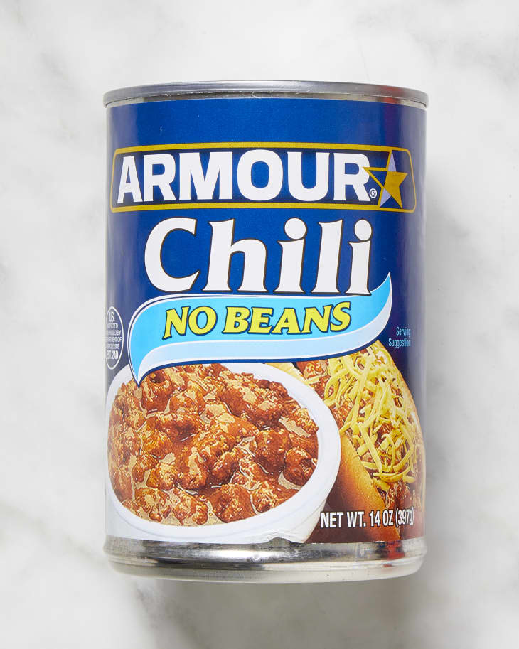 Can of Armour Star chili with no beans.