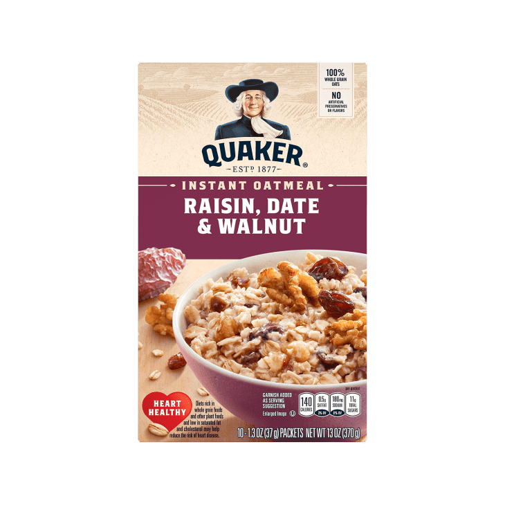 Product Image: Quaker Raisin, Date & Walnut Instant Oatmeal