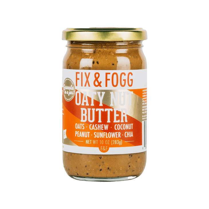 Jar of Fix &amp; Fogg Oaty Nut Butter on white background