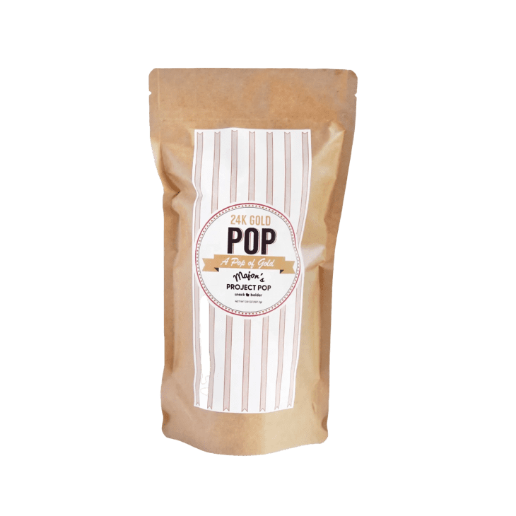 Product photo of Major's Project Pop 24K Gold Popcorn on white background
