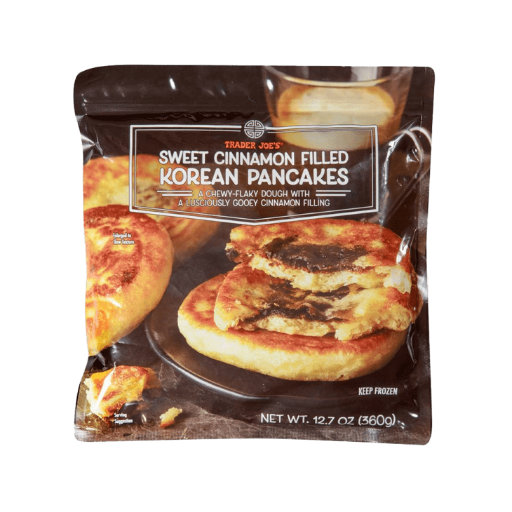 Trader Joe's Sweet Cinnamon Korean Pancakes (Hotteok) on a white background