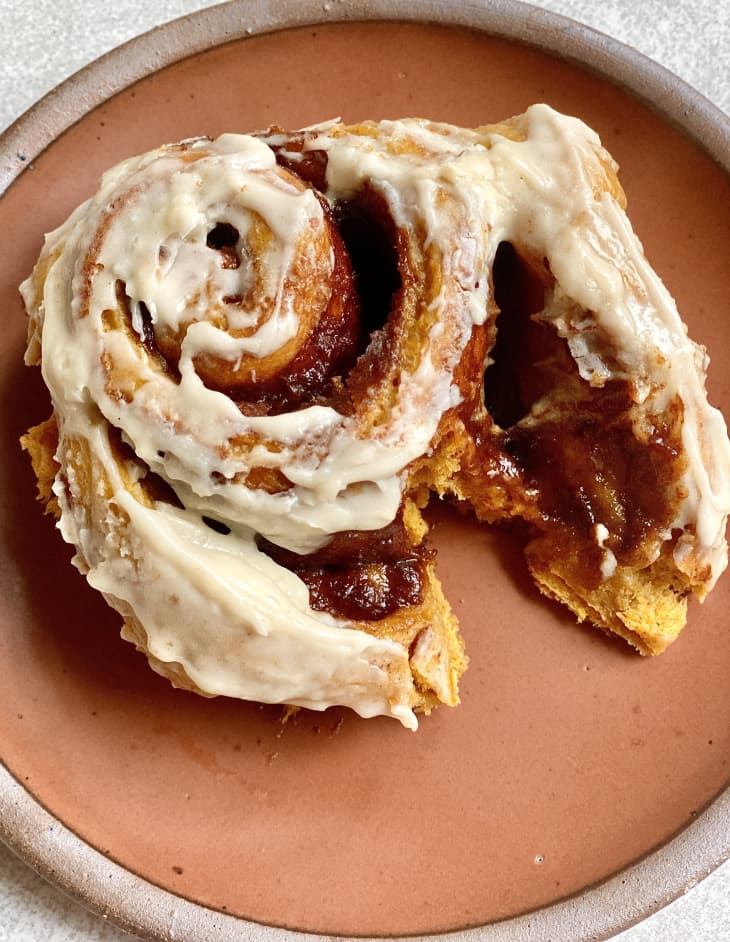 Fluffy Pumpkin Cinnamon Rolls Recipe (with Maple Icing) The Kitchn