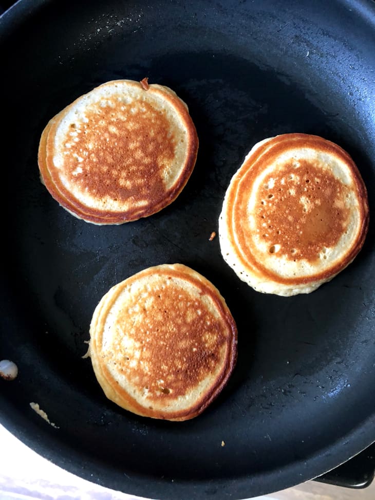 pancakes in skillet