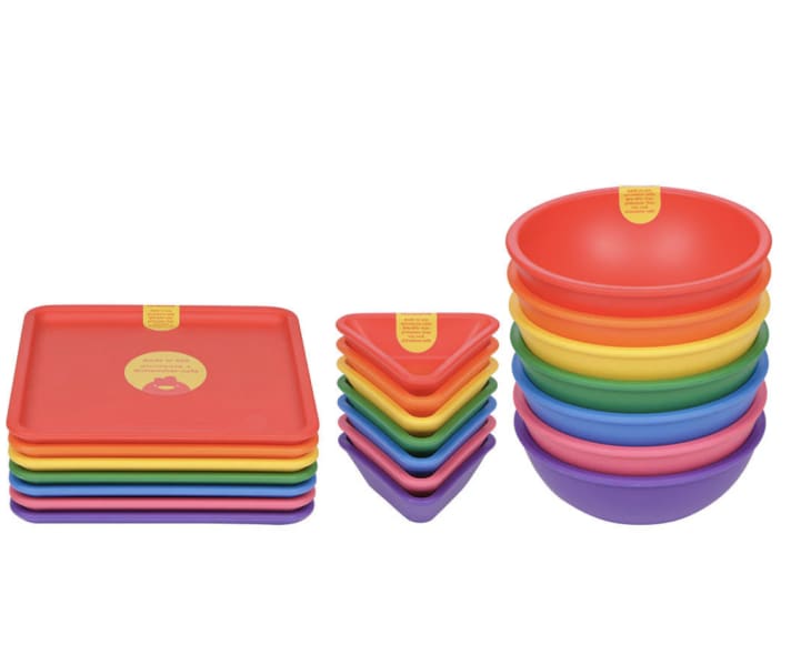 21-Piece Dinnerware Set: Rainbow Assortment at Lollaland