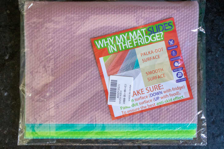 pink, blue, and green mats in plastic packaging