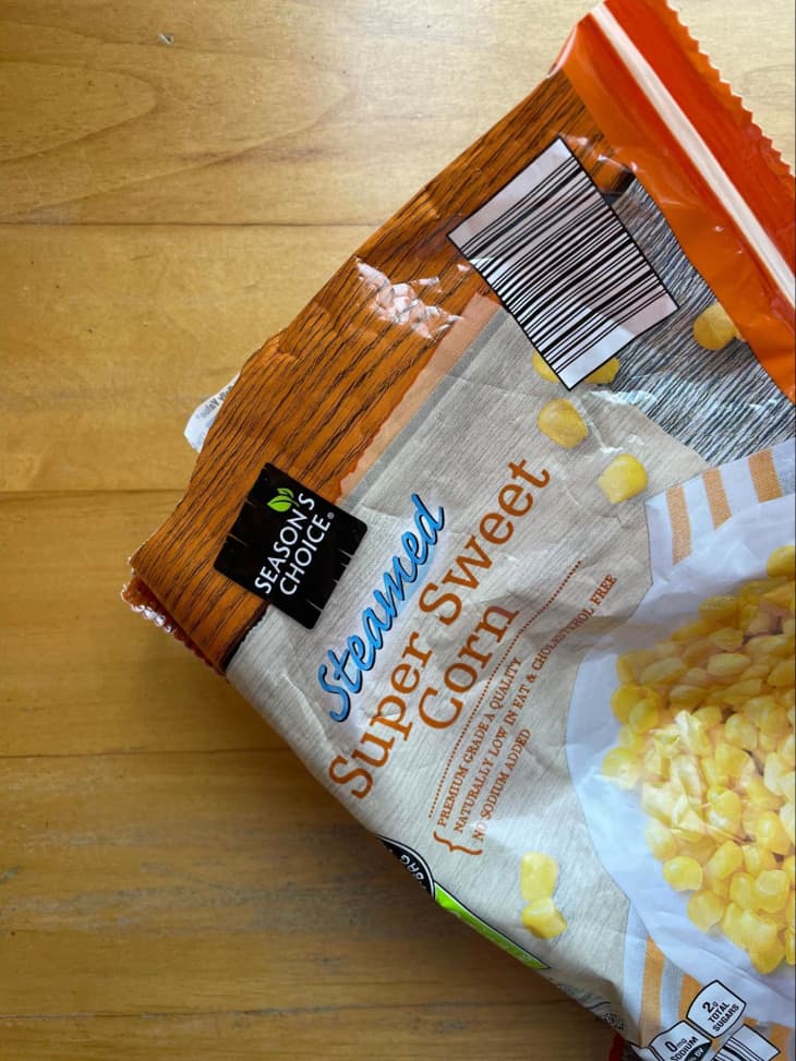 bag of Season's Choice frozen corn