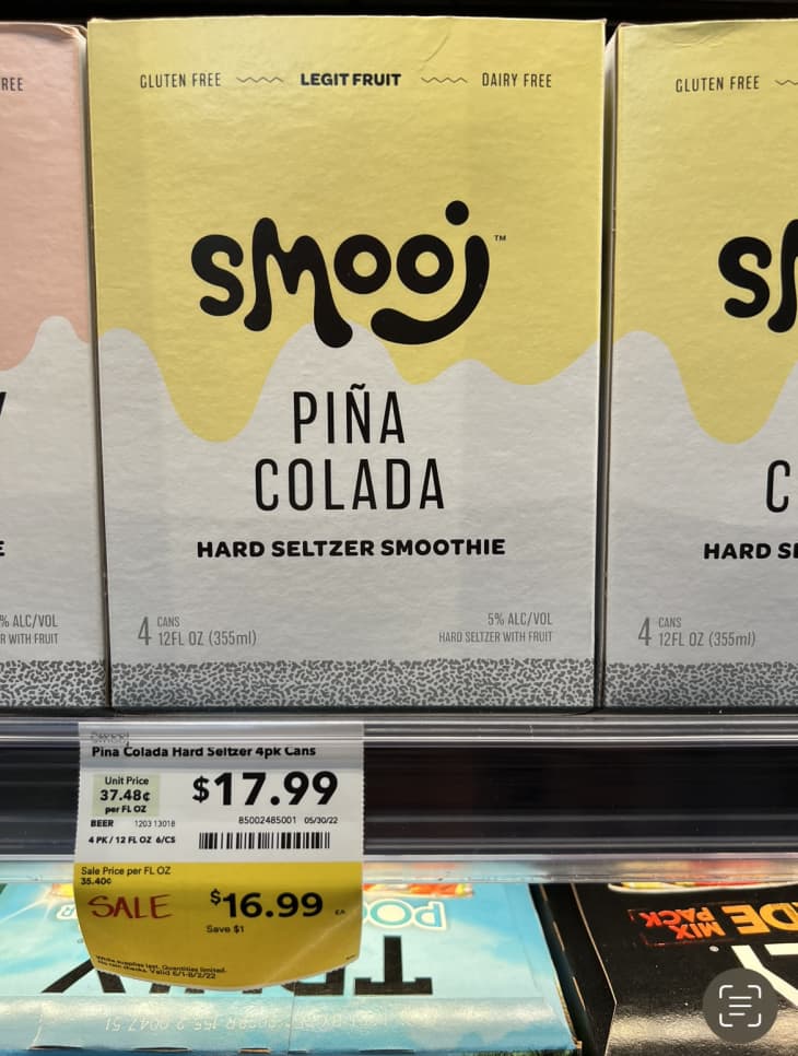 box of Smooj pina colada on a shelf