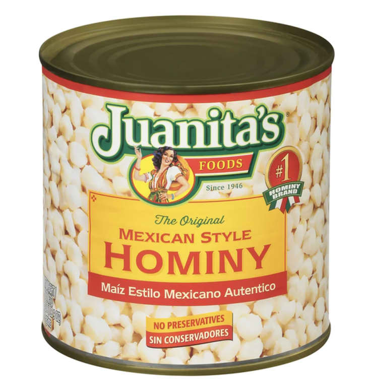 can of Juanita's Mexican style hominy