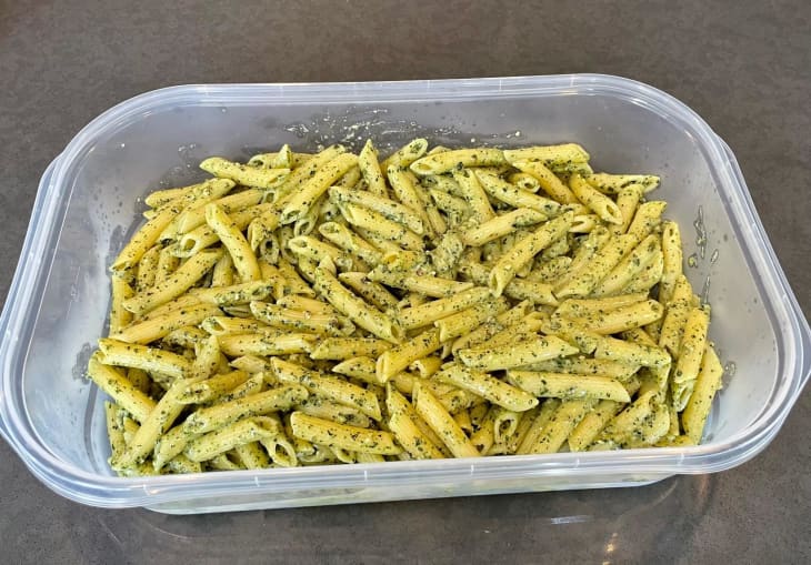 penne with pesto