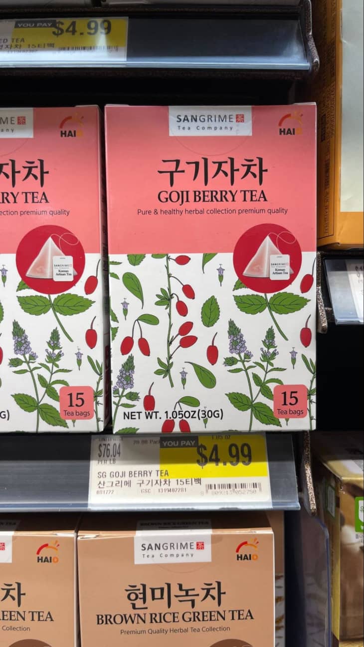 Goji Berry Tea in packet at H-Mart.