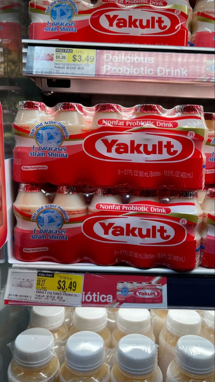 Yakult yogurt drinks in package at H-Mart.