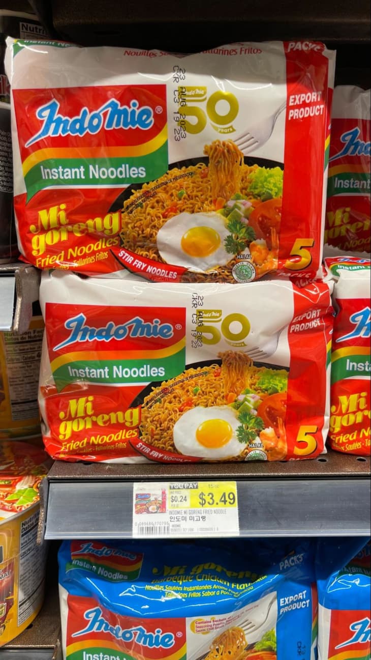 Packets of instant noodles at H-Mart.