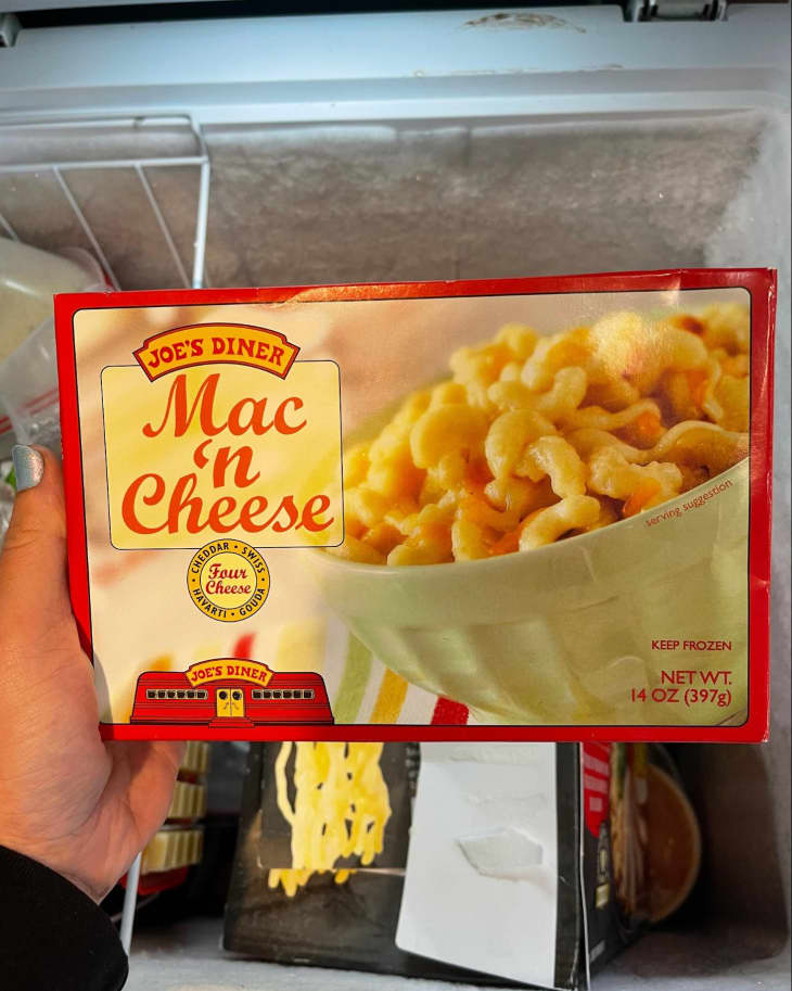 Box of frozen Trader Joe’s Joe’s Diner Mac and Cheese