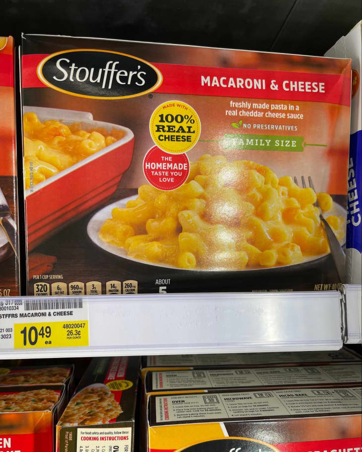 Box of Stouffer’s frozen Macaroni and Cheese