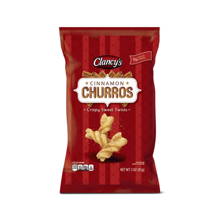 Product photo of Aldi's Clancy's Cinnamon churros on a white background