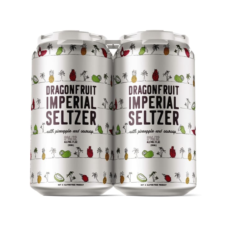 Product photo of Aldi's Dragonfruit Imperial Seltzer on a white background