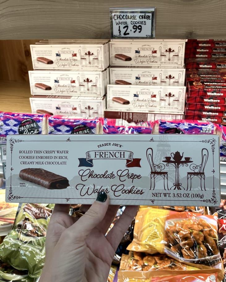 French Chocolate Crepe Wafer Cookies at Trader Joe's store