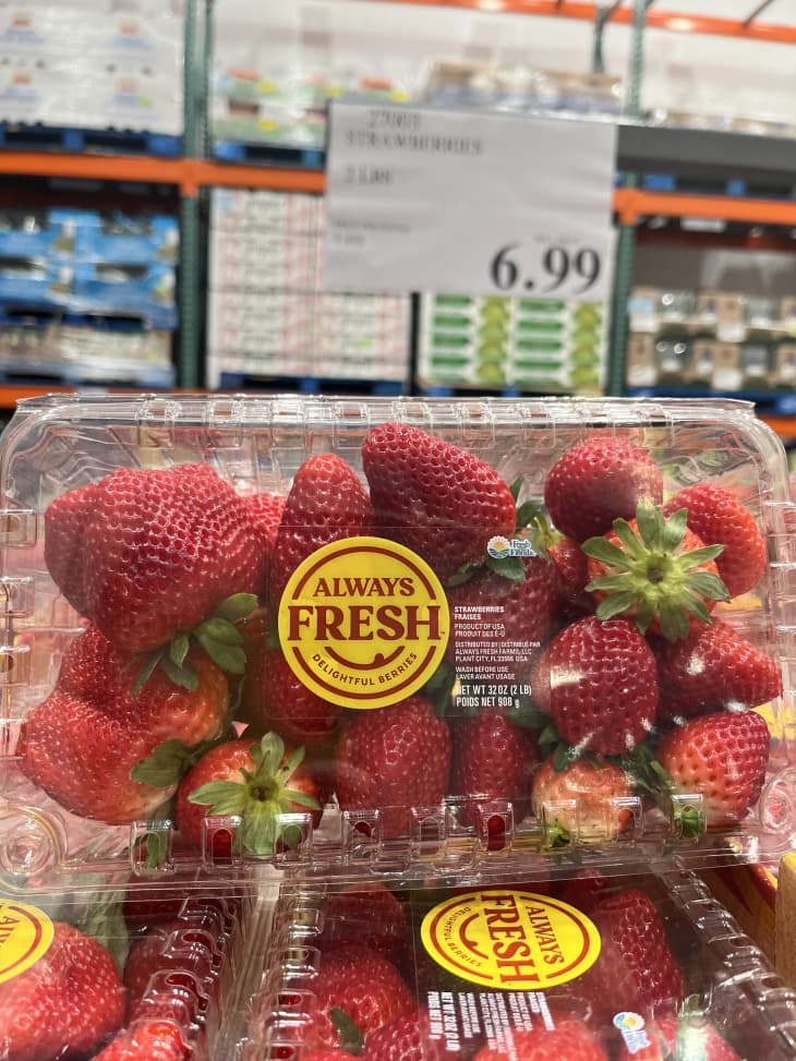 Package of strawberries in Costco.